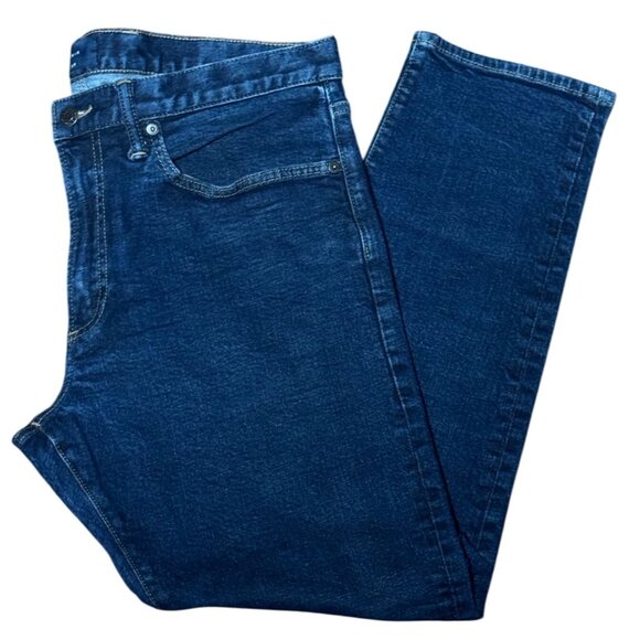 GAP Denim Slim Fit Jeans Size 36x30 Mens Stretch Dark Wash 99% Cotton - Picture 2 of 9